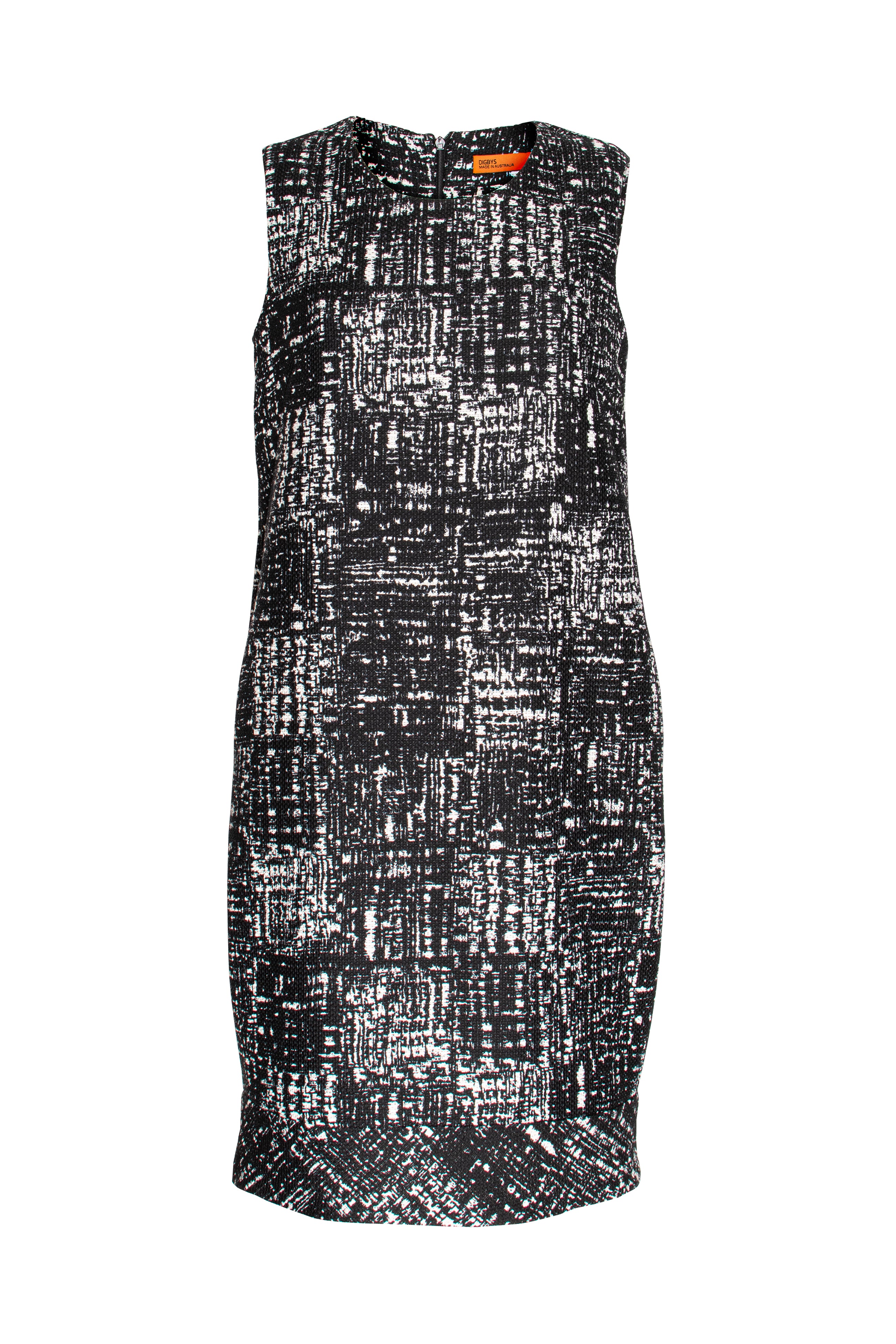 Narrow Panel Hem Dress - Black/White 3334