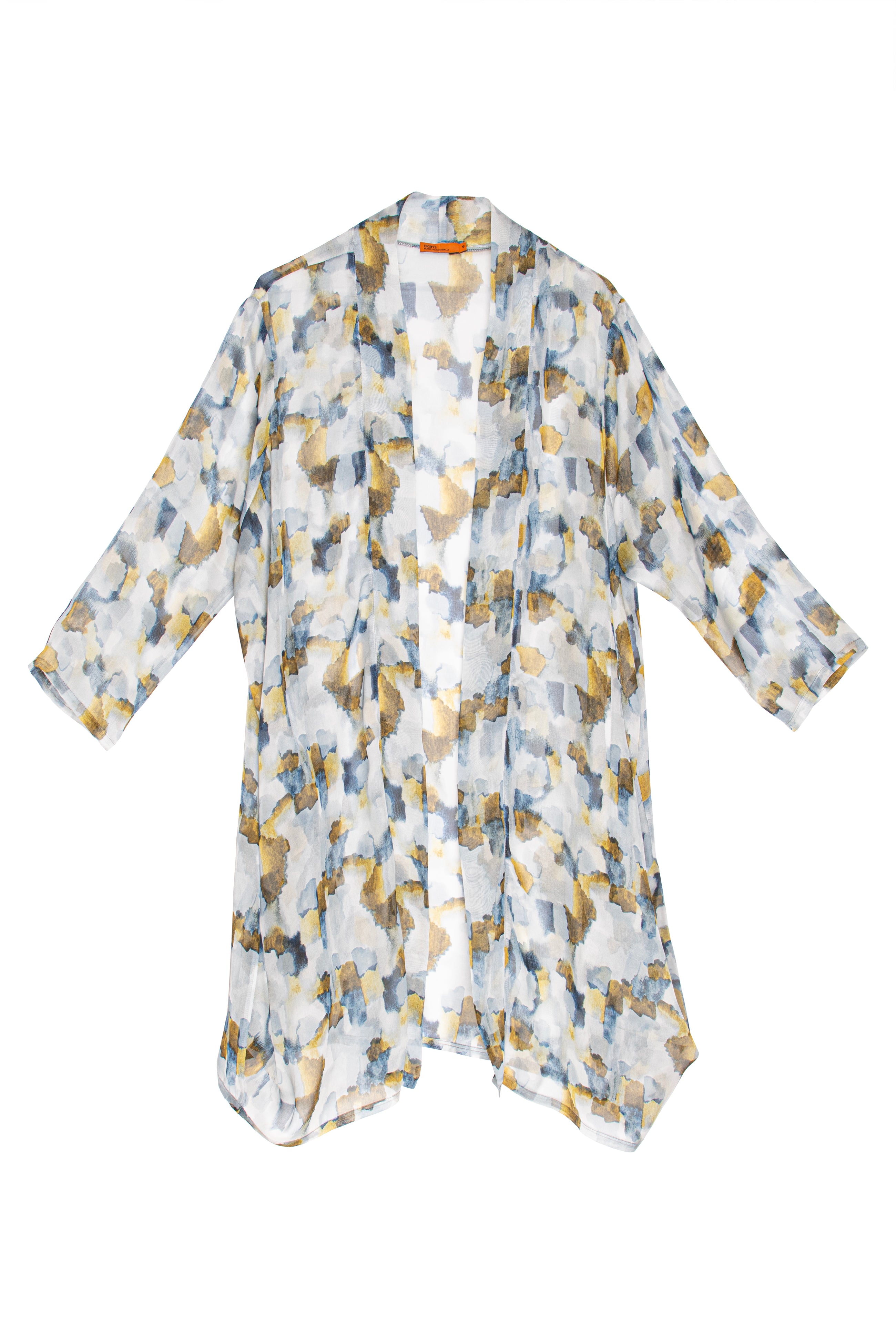 Chartreuse/Silver Side Drape Long Duster 3387