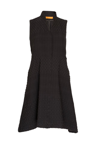 Long Tucked Vest - Indigo Jacquard 5004