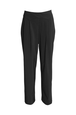 Black Elastic Waist Pleated Pant 4253