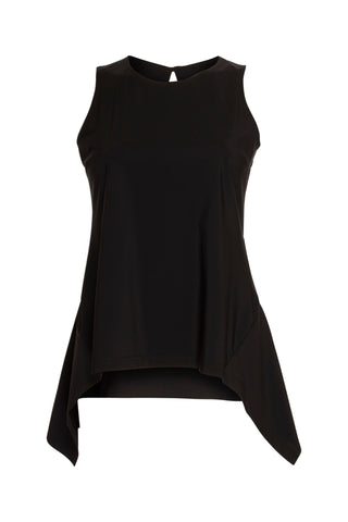 Drape Neck Long Sleeve Top - Black Mesh 4238