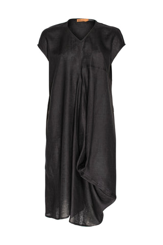 Short Sleeve Panel Hem Dress - Rust Print Jersey 8640