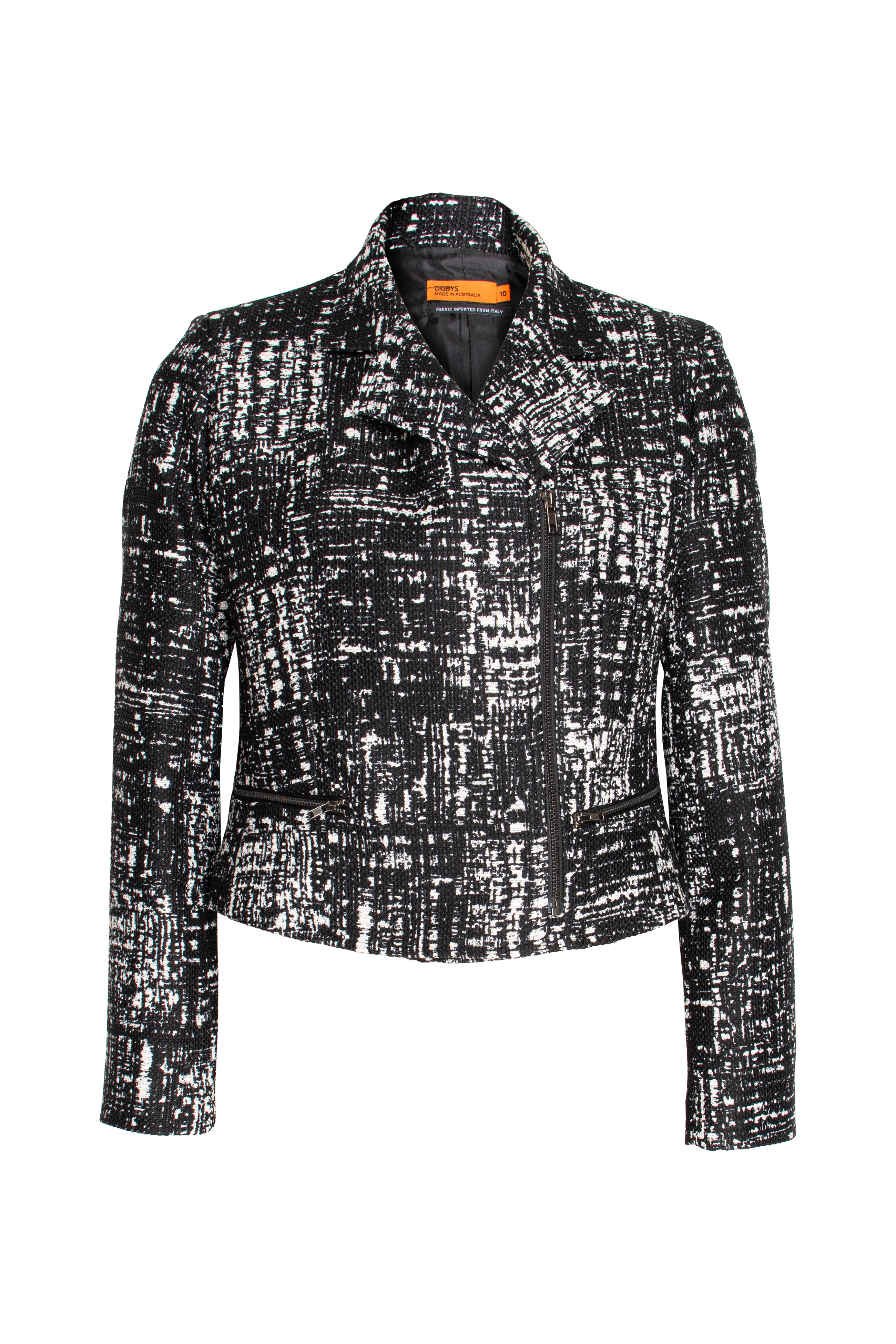 Short Zip Jacket - Black/White 3314