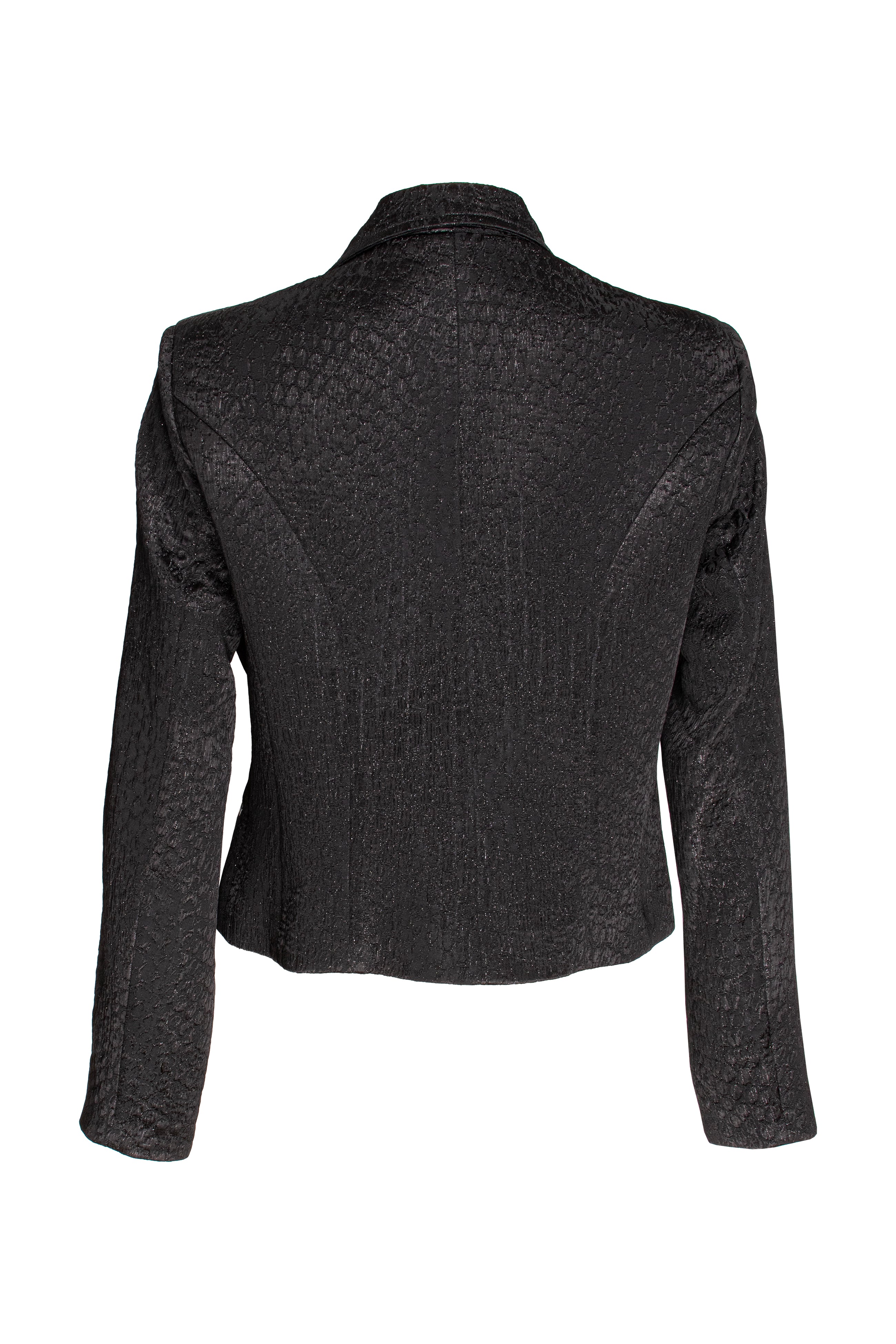 Short Zip Jacket - Black Brocade 3317