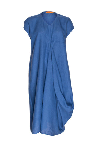 Short Sleeve Panel Hem Dress - Rust Print Jersey 8640