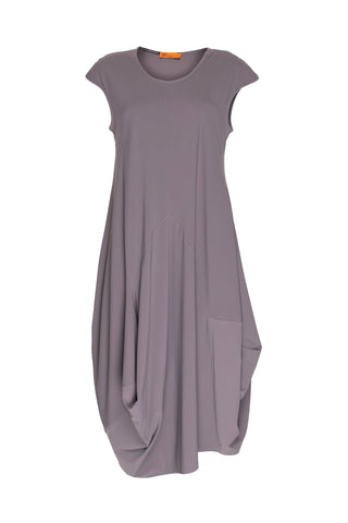 Cap Sleeve Dress - Navy/Orange Printed Jersey 6027