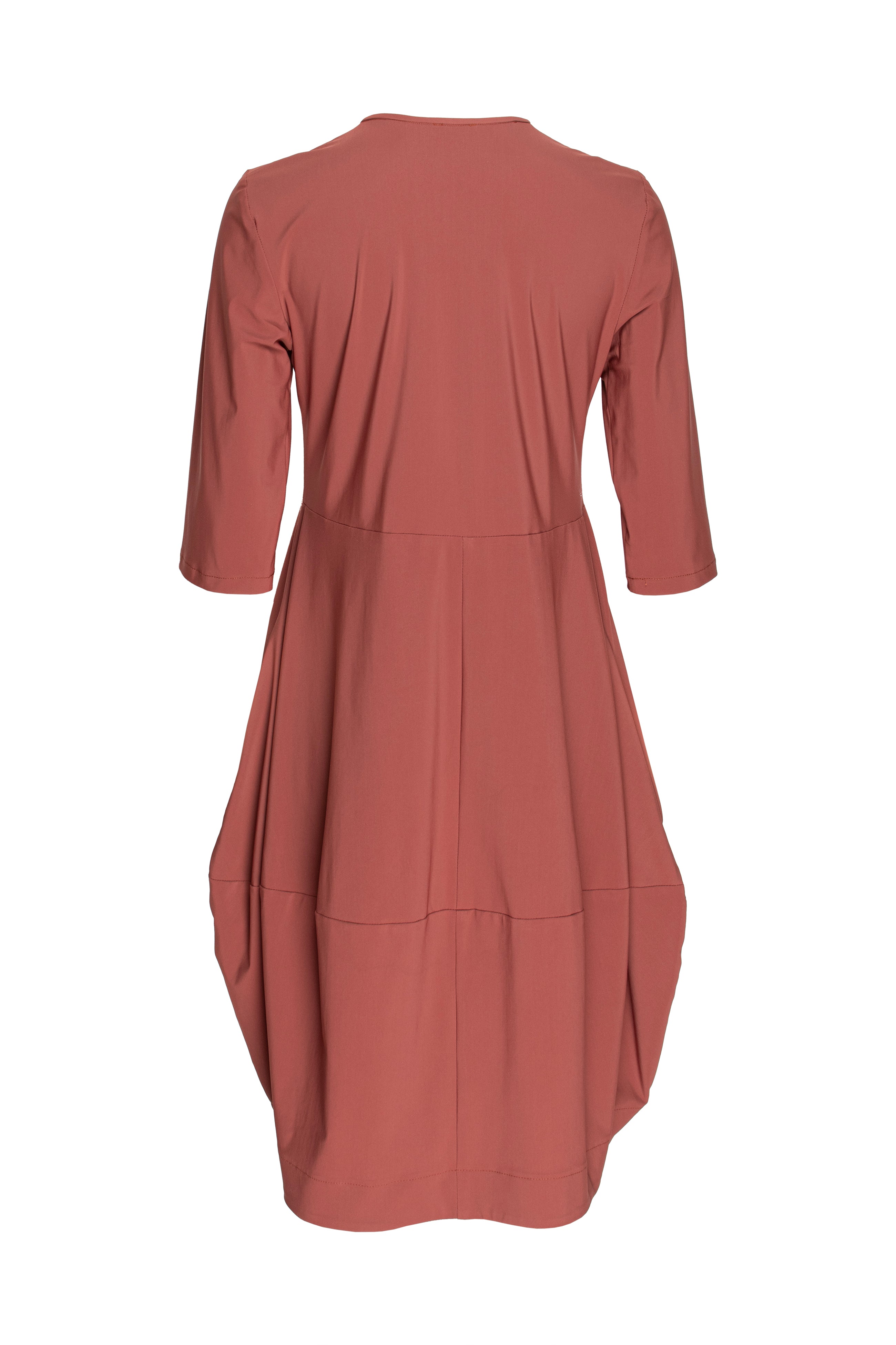 Short Sleeve Panel Hem Dress - Cinnamon Jersey 3359