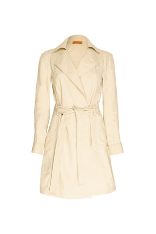 4 Button Uneven Hem Shirt - Natural 7833
