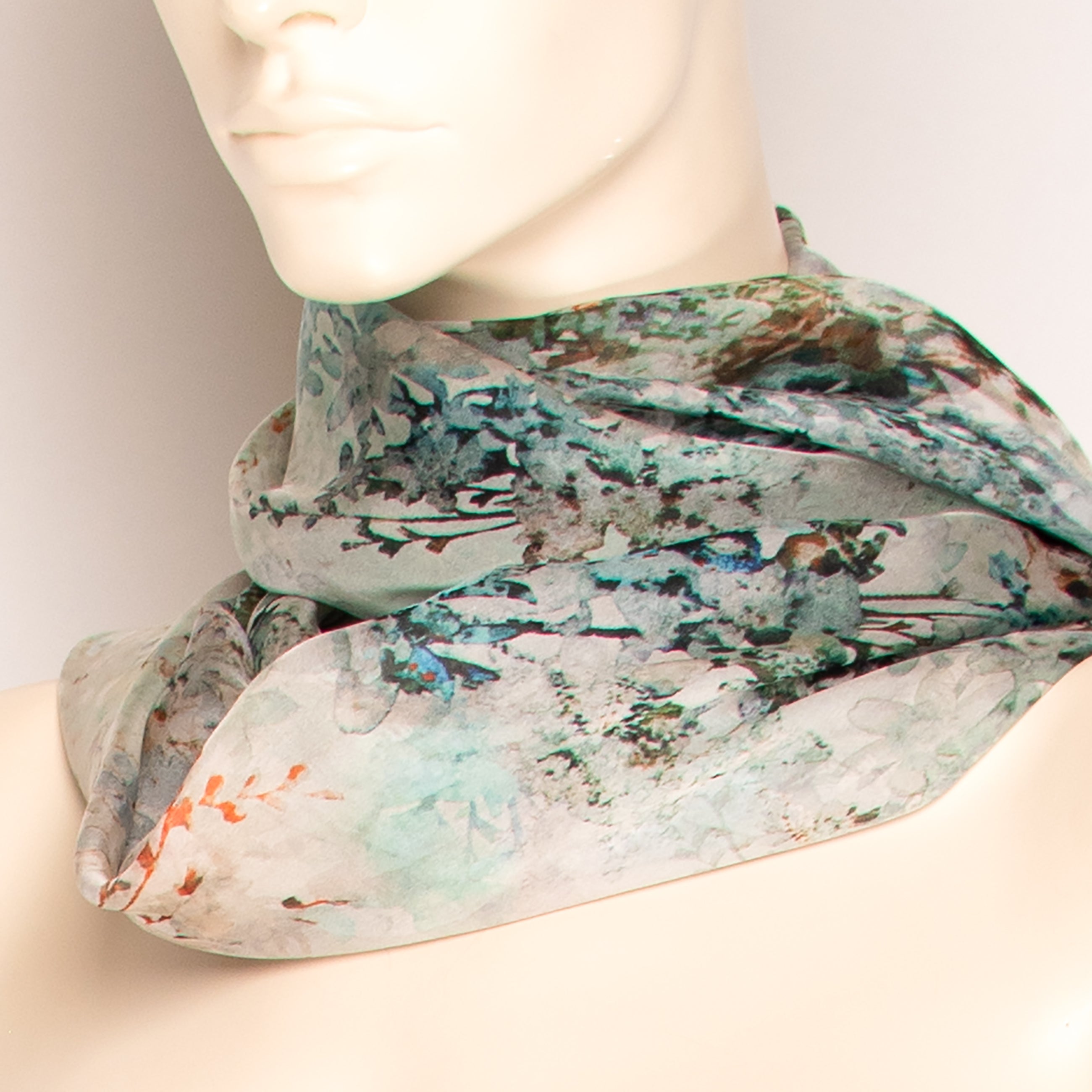 Springtime Print Silk Scarf - F005