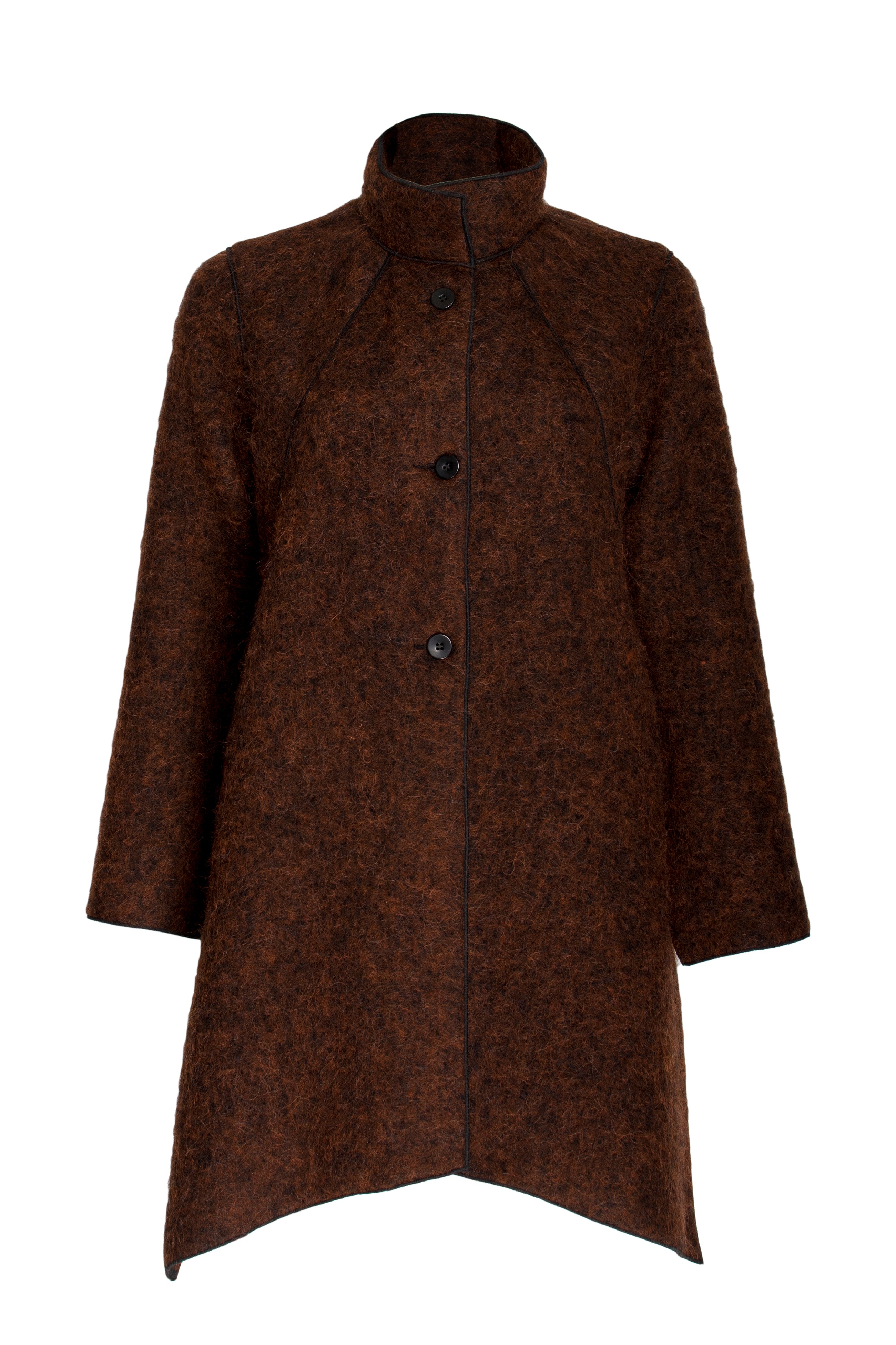 Uneven Hem Coat - Nutmeg 5057