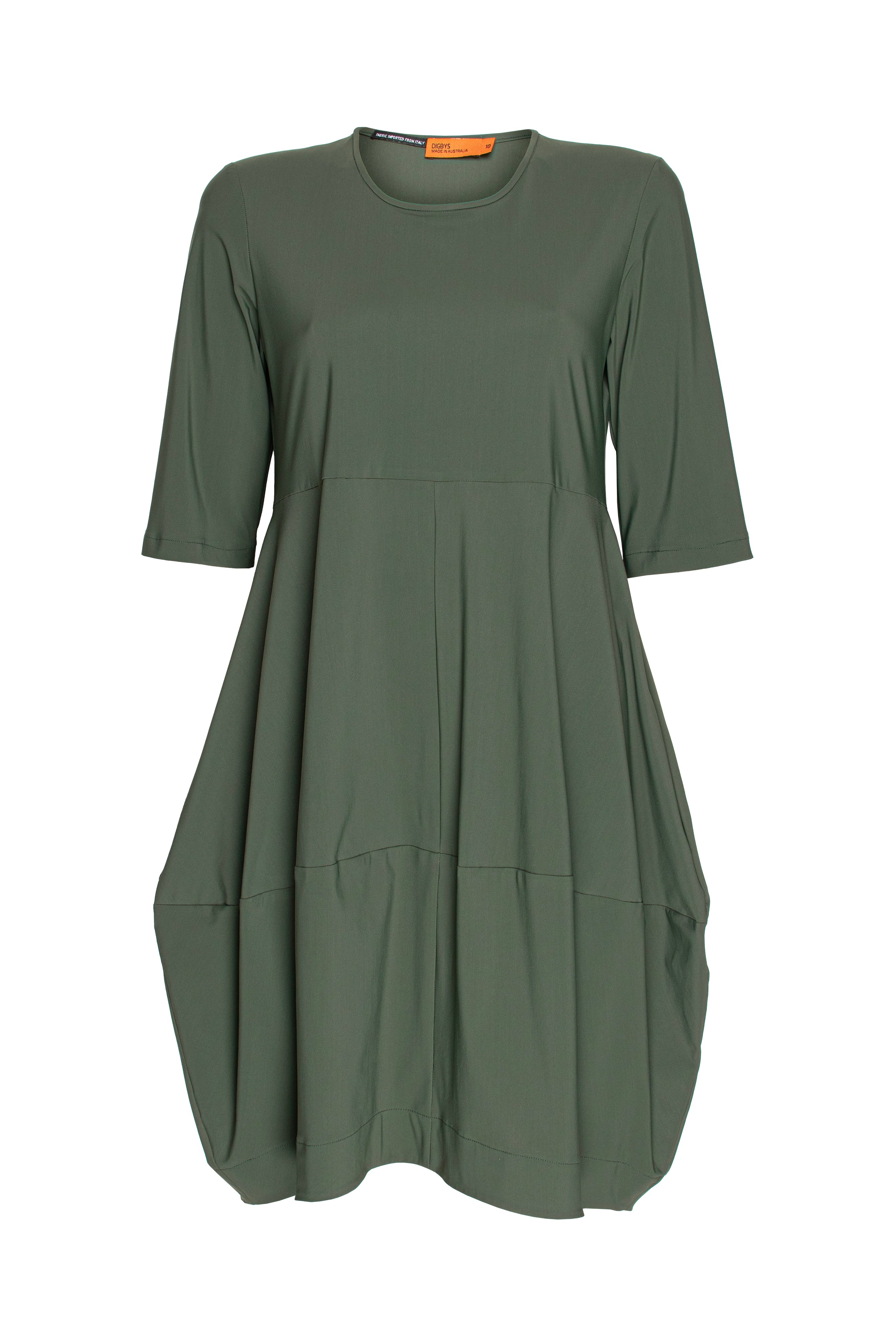 Short Sleeve Panel Hem Dress - Forest Jersey 3360