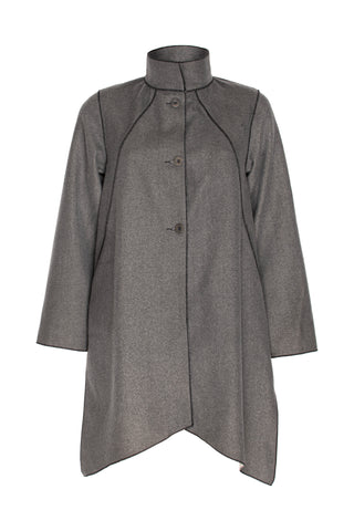 4 Button Uneven Hem Shirt - Natural 7833
