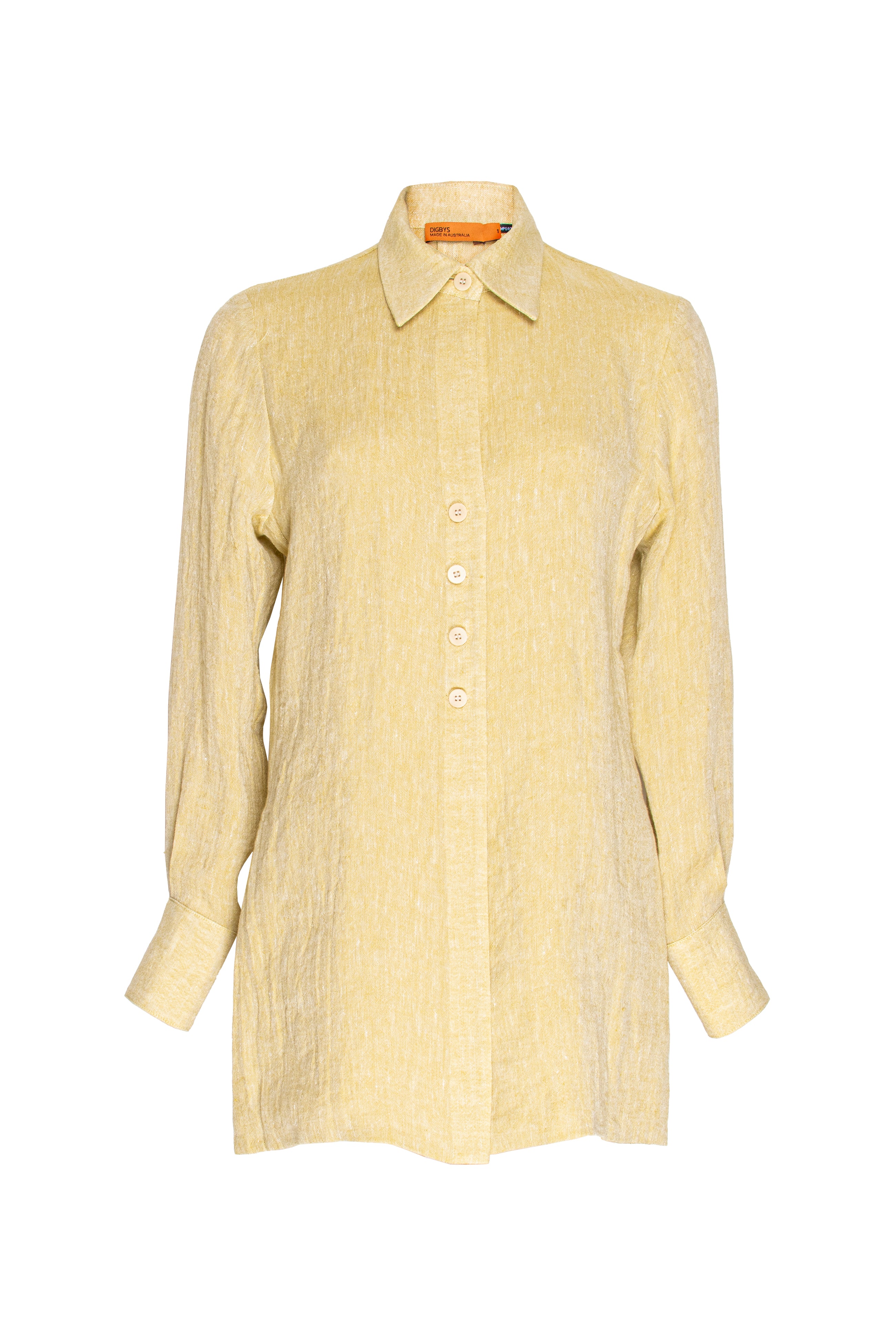 4 Button Shirt - Lemon Linen 3341