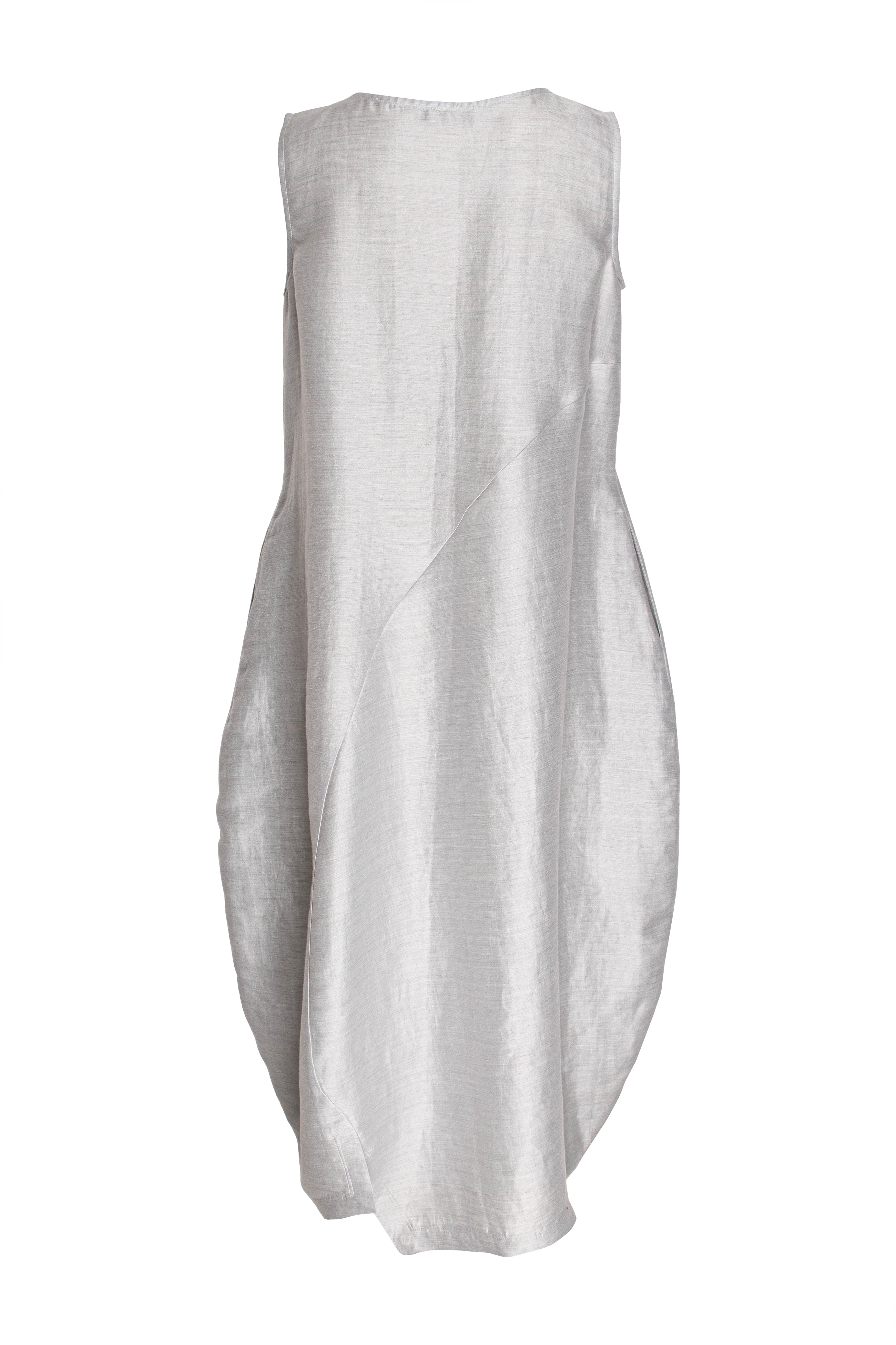 Asymmetric Panel Singlet Dress - Platinum Linen 3355