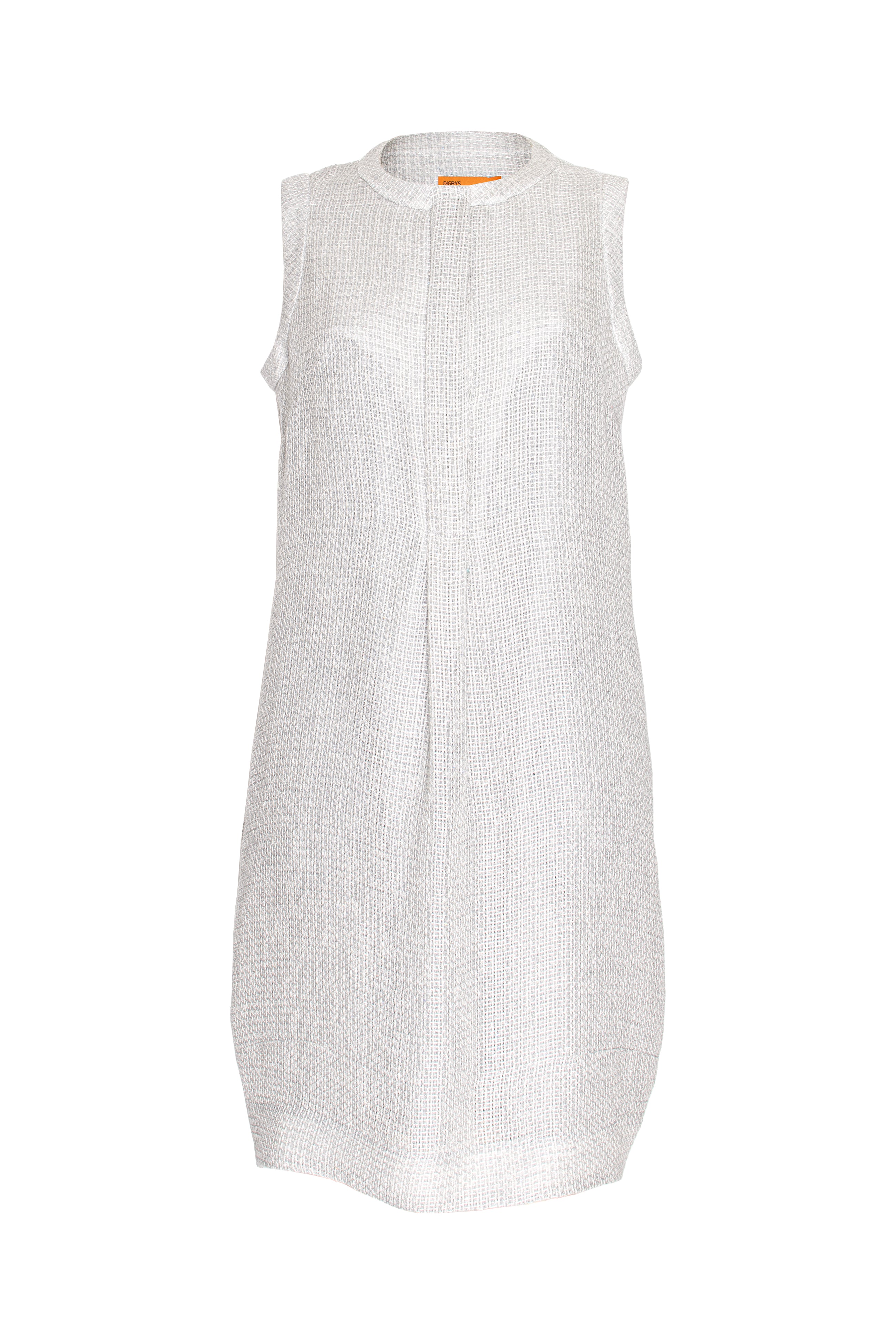 Zip Tab Front Shift - Silver Linen 7818