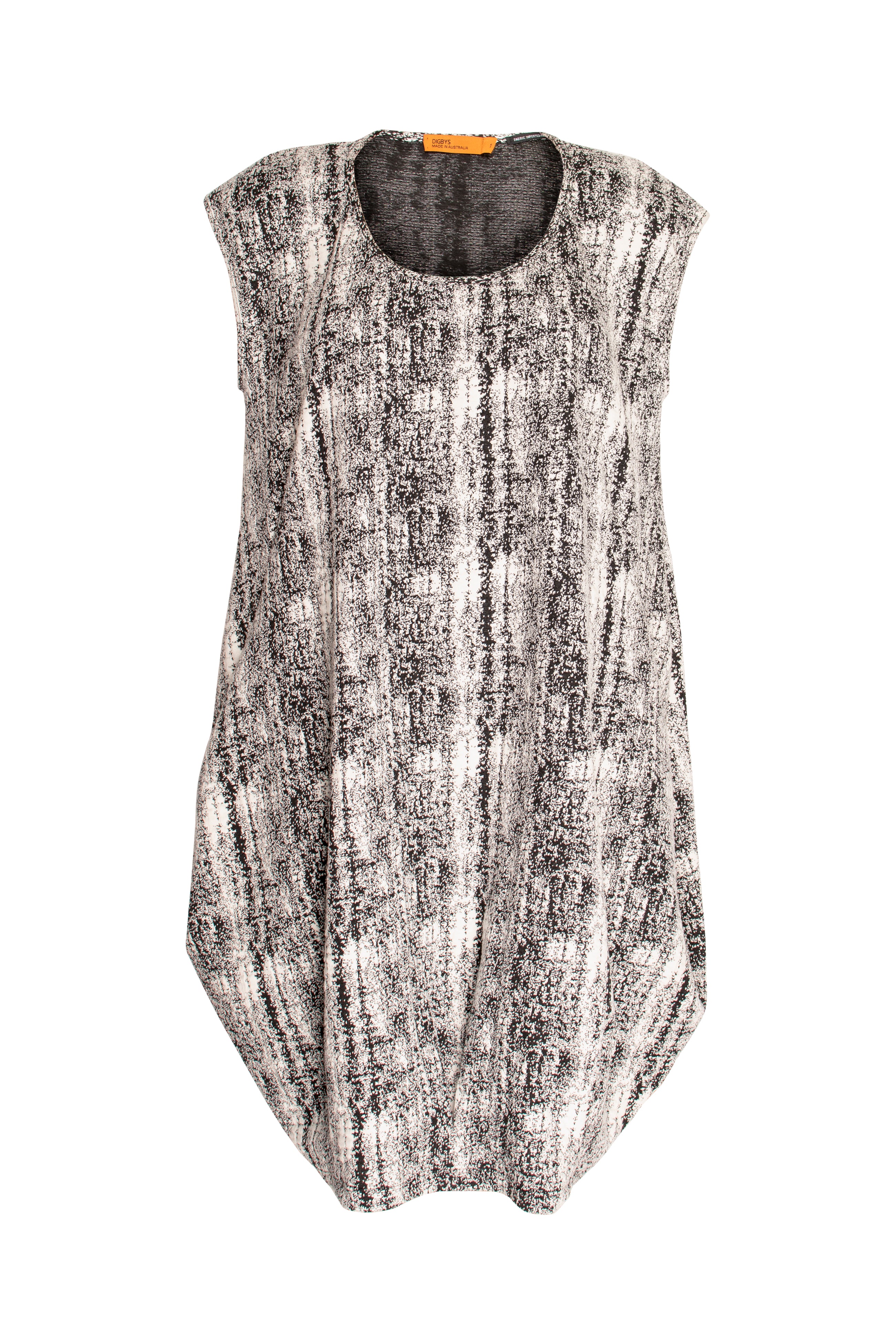 Tucked Hem Tunic - Black/Black Stretch 7844
