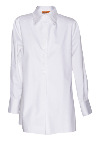 Back Button Short Sleeve Shirt - Purple Print 6042