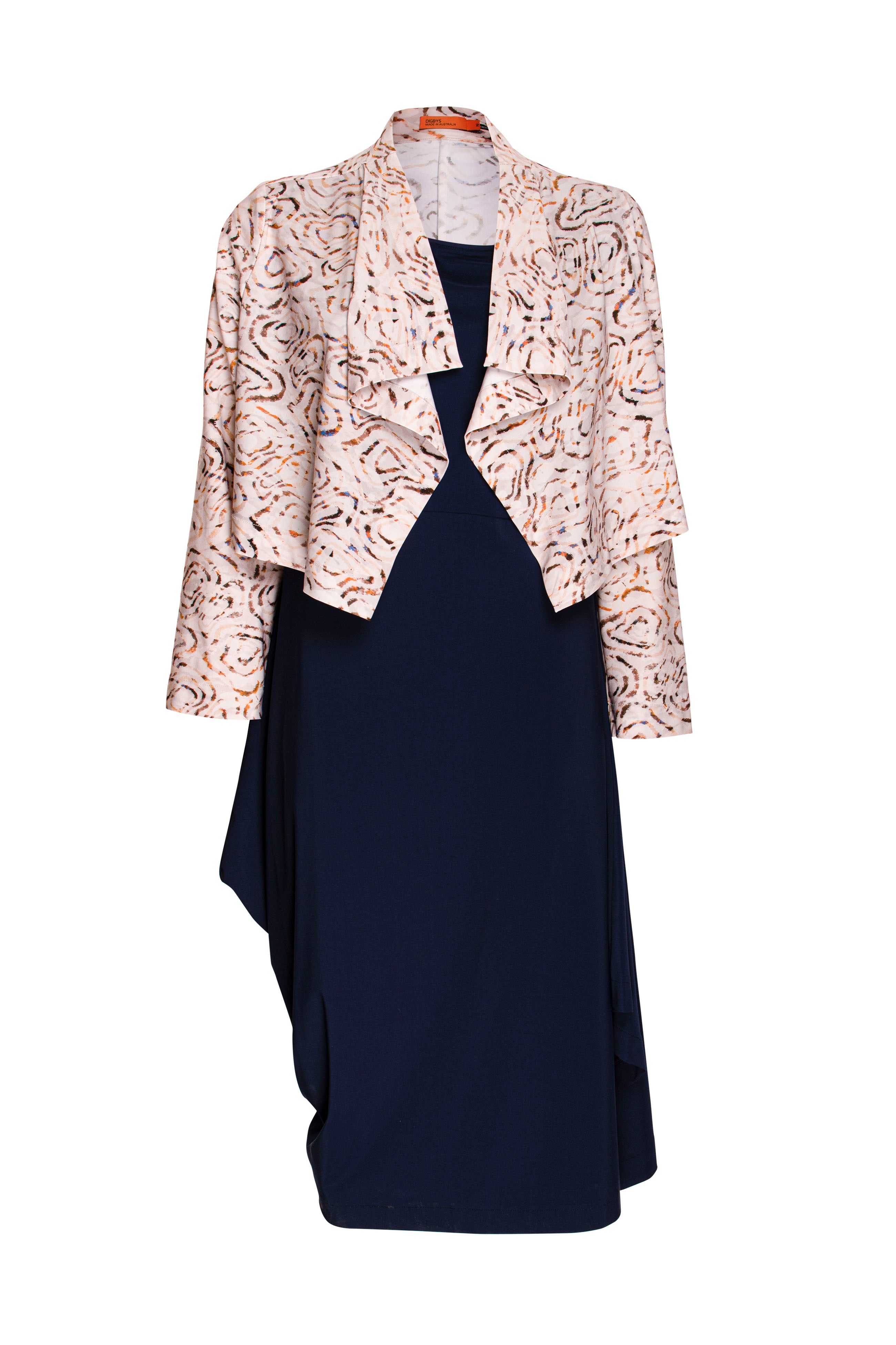 Angle Duster - Beige/Chocolate Print Jersey 4272
