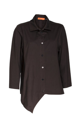 Drape Neck Long Sleeve Top - Black Mesh 4238