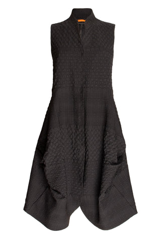 Black 3/4 Sleeve Vee Neck Multipanel Dress 8628