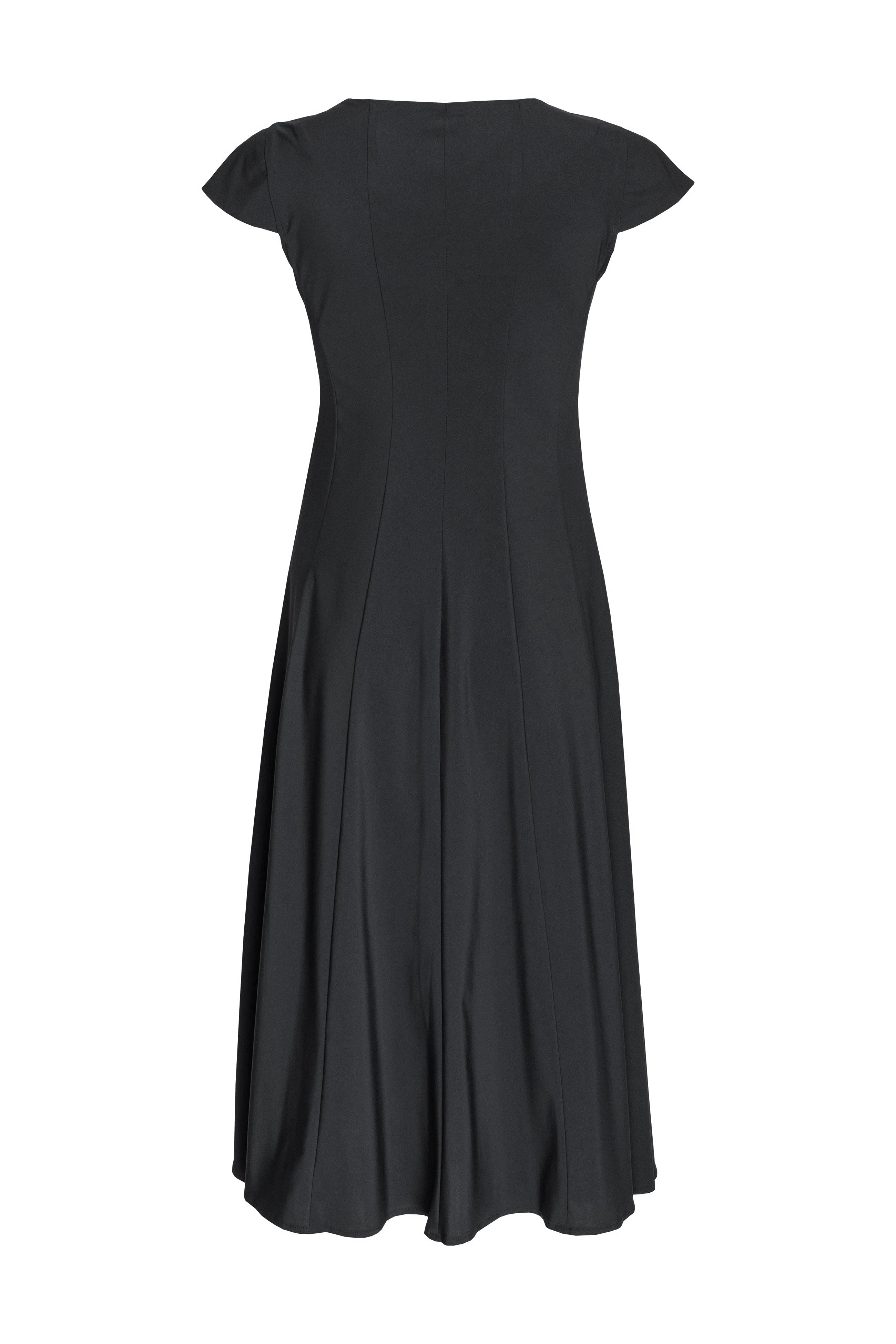 Multi Seam Cap Sleeve Dress - Black 4631
