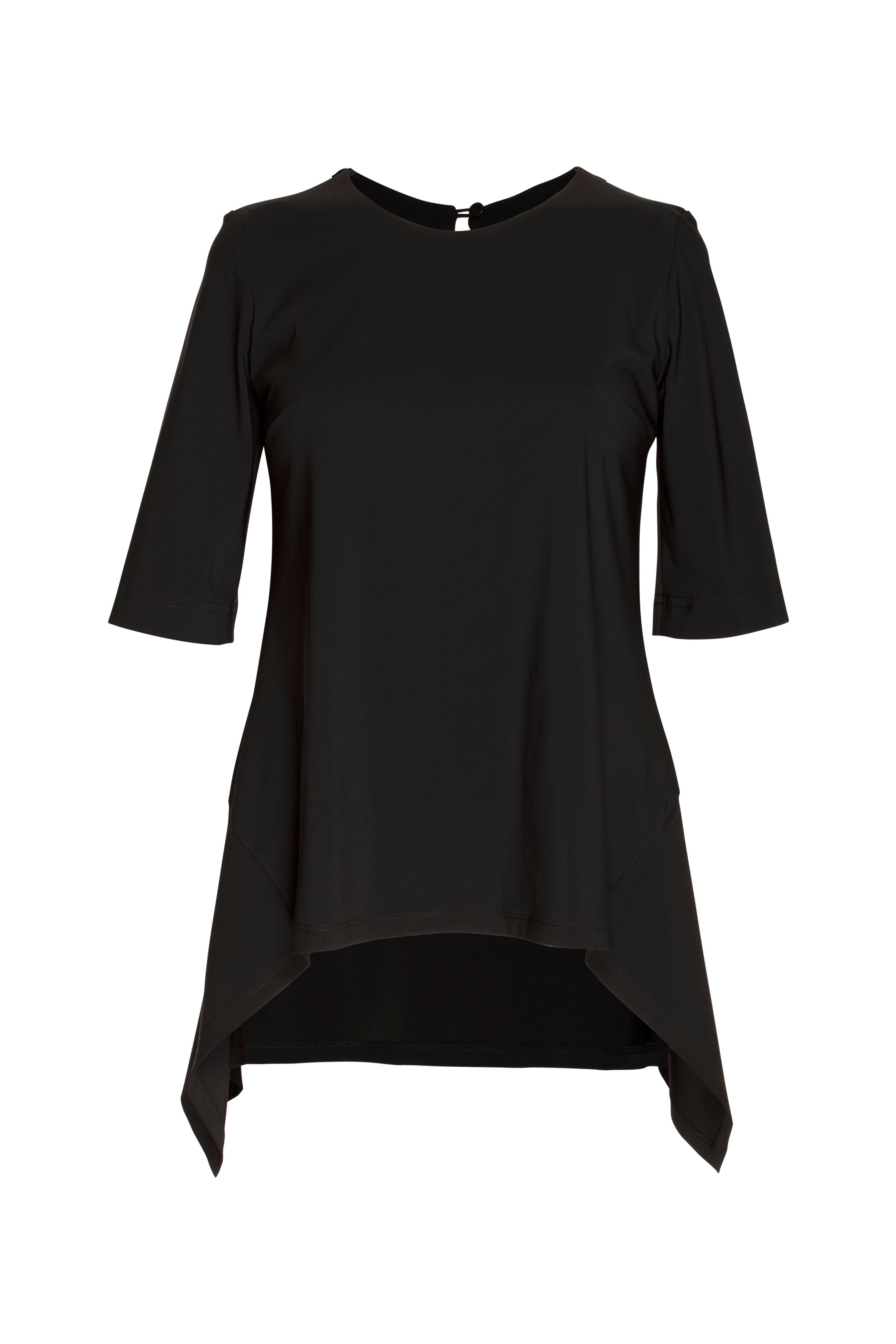 Short Sleeve Side Angle Top - Black Jersey 5033