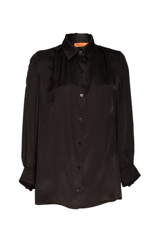Drape Neck Long Sleeve Top - Black Mesh 4238