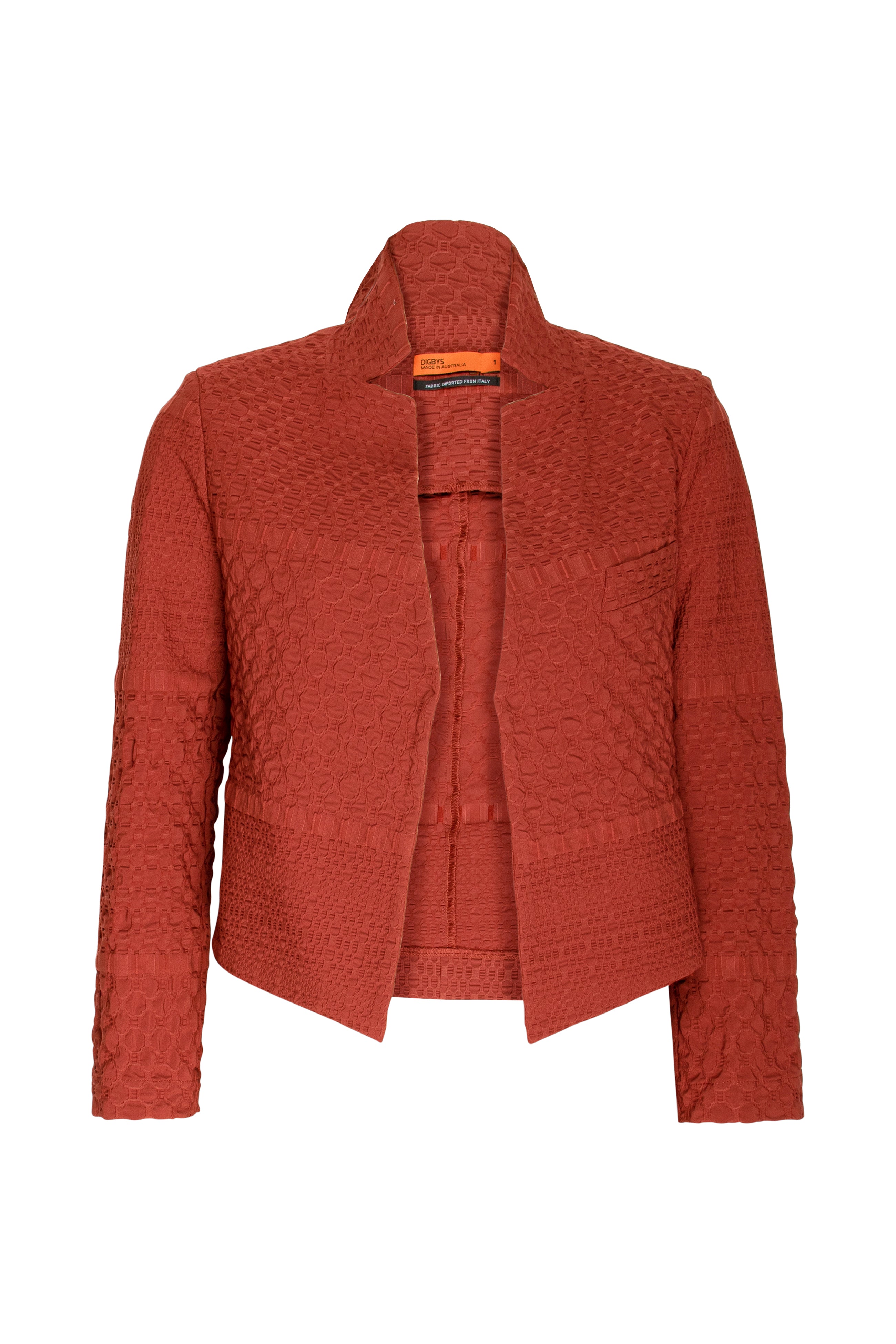 High Collar Classic Jacket - Copper Jacquard 5008