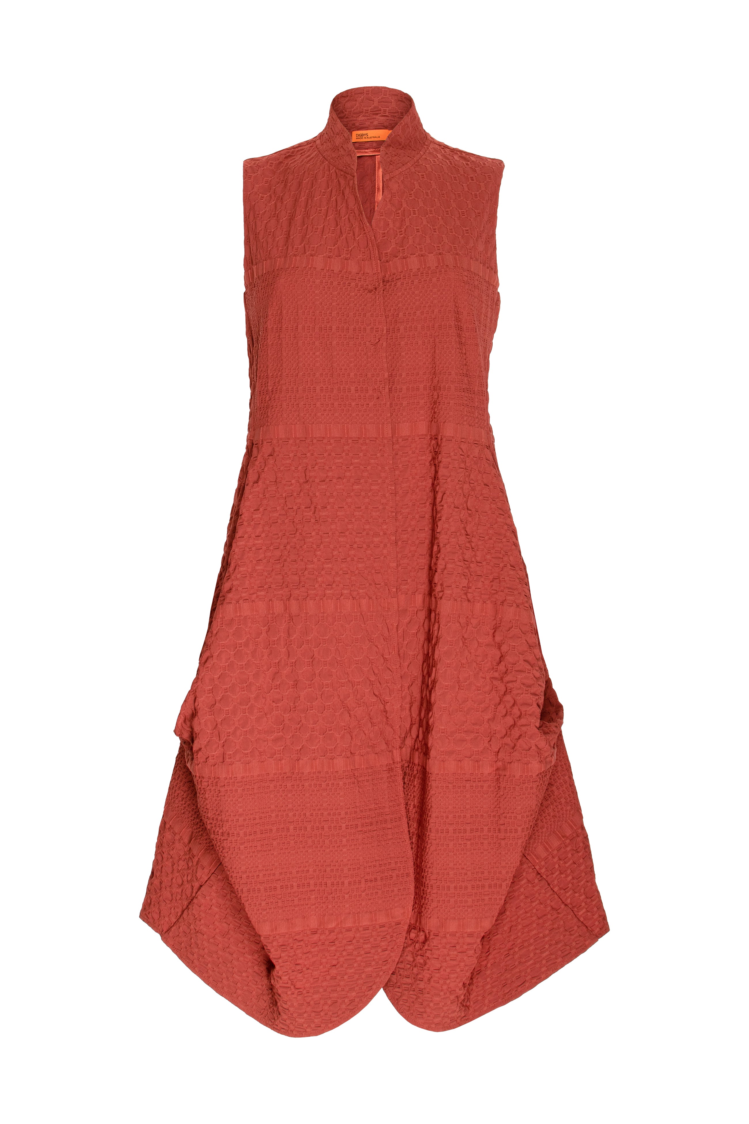 Long Tucked Vest - Copper Jacquard 5005