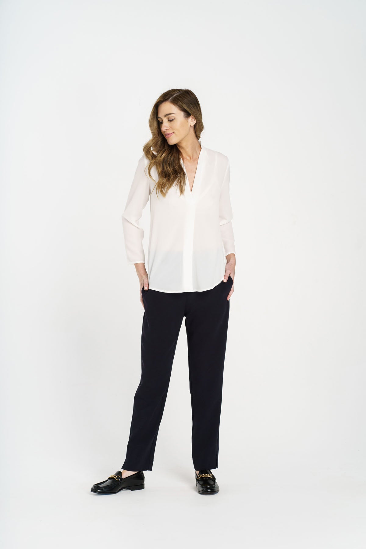 Vee Neck Shirt - Vanilla 2227