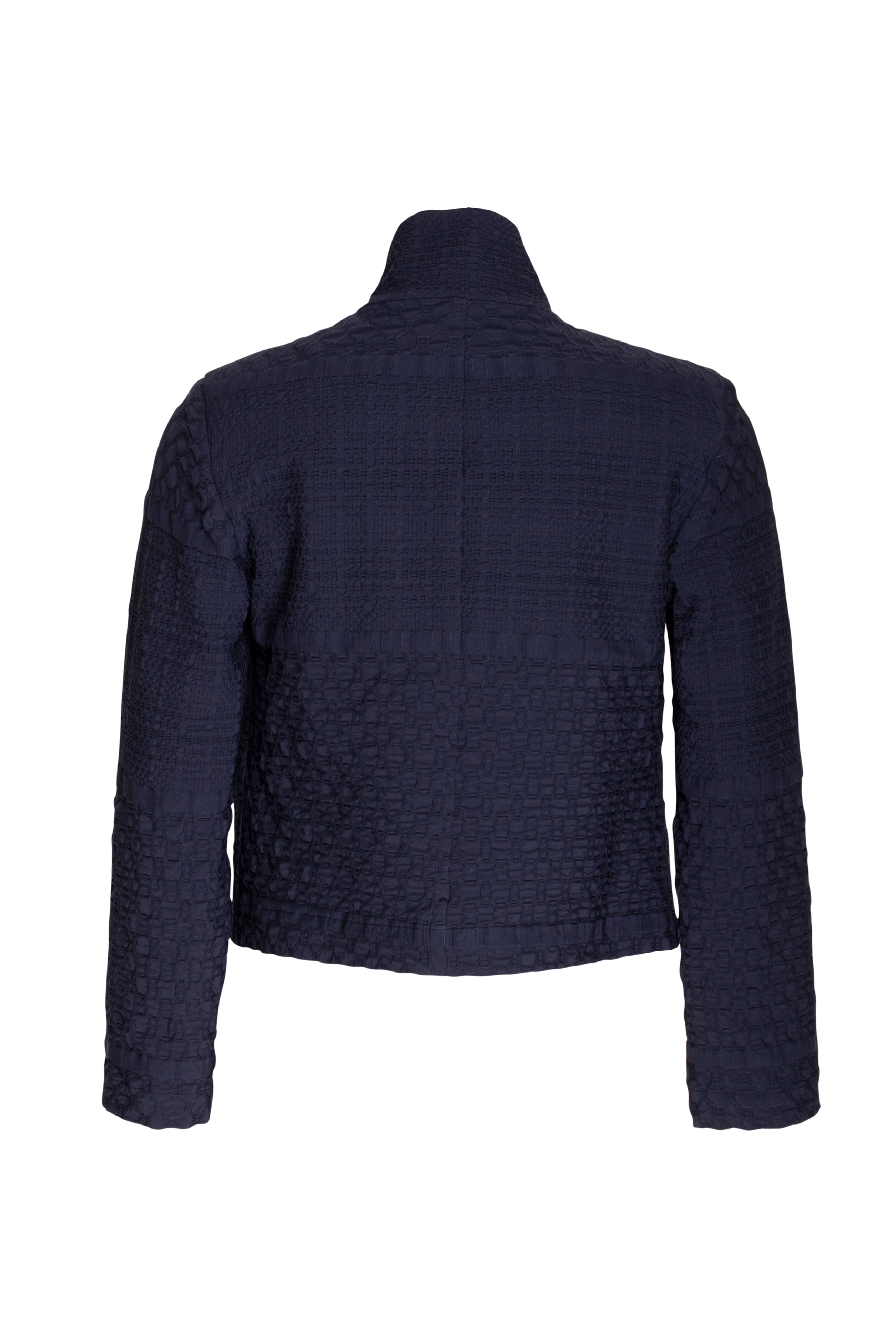 High Collar Classic Jacket - Indigo Jacquard 3304 BACK IN STOCK