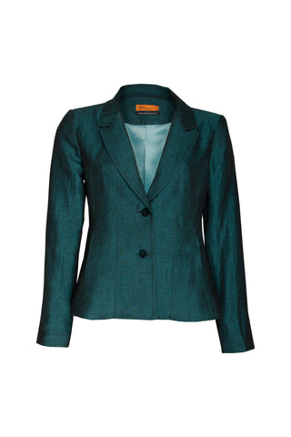 3/4 Sleeve Hip Pocket Jacket - Teal 6030
