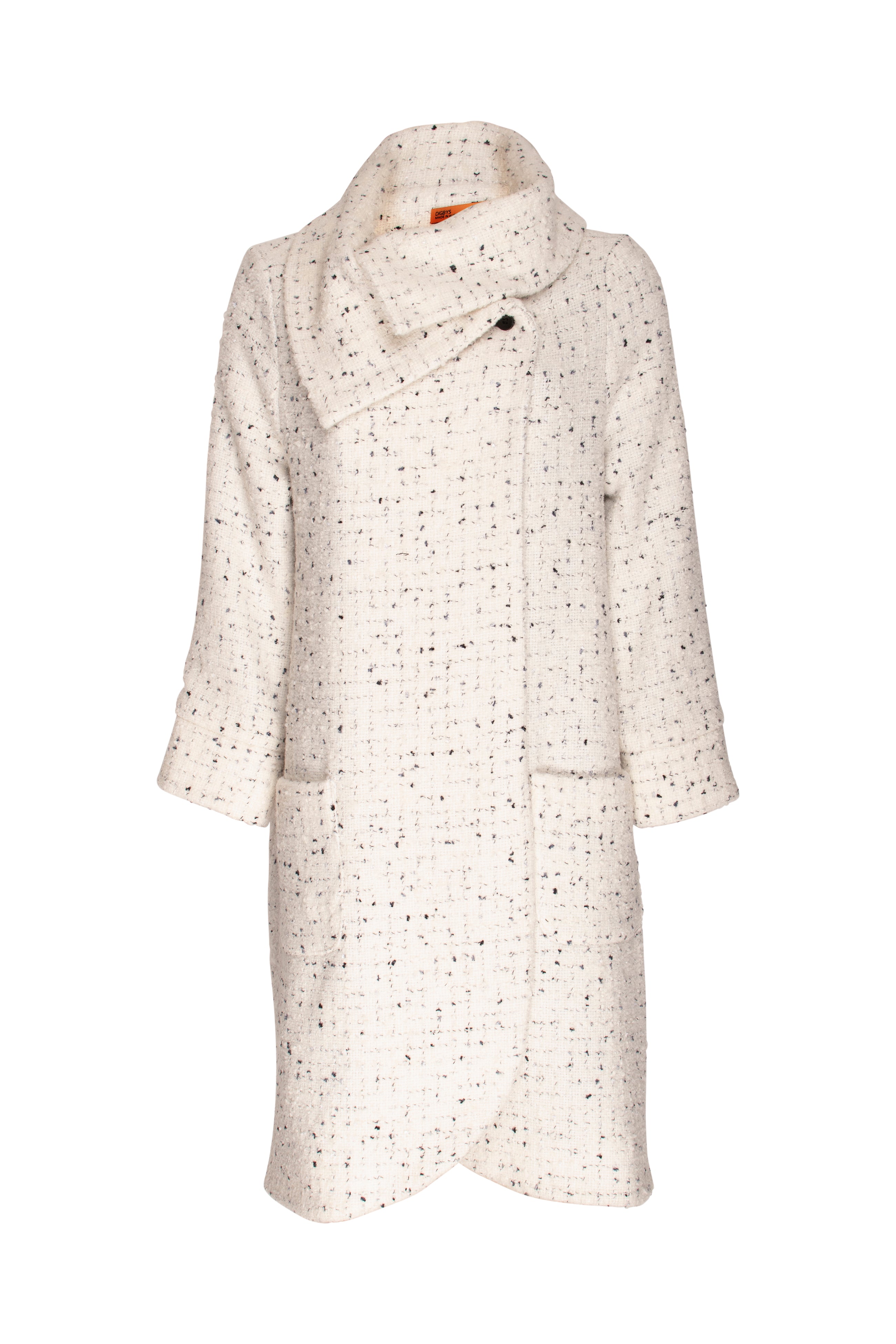 Crossover Collar Coat - Winter White 5016