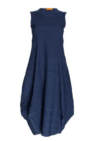 Cap Sleeve Swing Dress - Indigo/Vanilla Print Jersey 4231