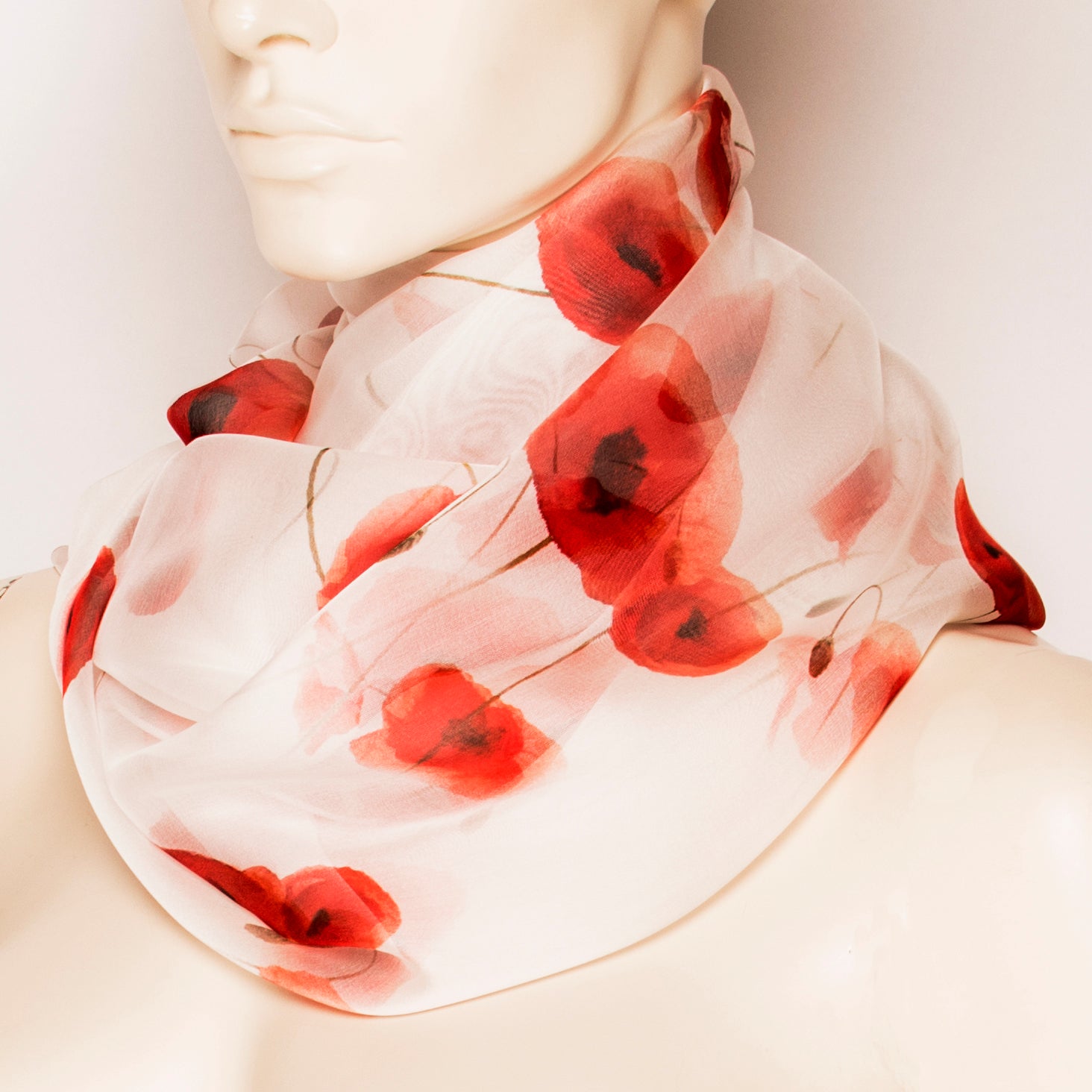 Poppies Silk Scarf E037