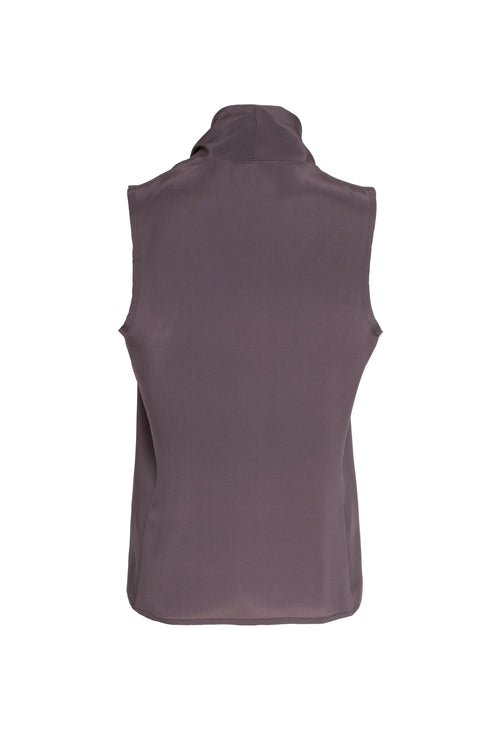 Shawl Collar Tank Top - Chestnut Silk 3438