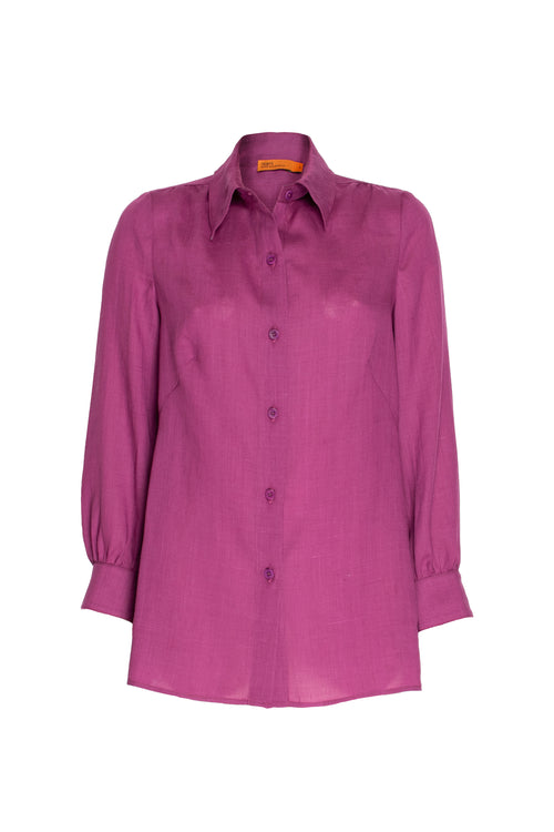 Gathered Yoke Shirt - Cerise 3365