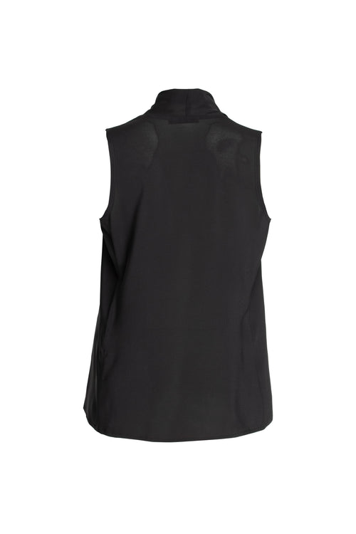 Shawl Collar Tank Top - Black Viscoes 3440