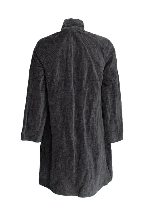Uneven Hem Coat - Charcoal 5942