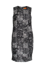 Narrow Panel Hem Dress - Black/White 3334