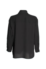 Drop Shoulder Long Sleeve Shirt - Black 4642