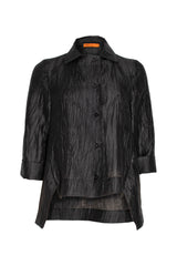 Open Collar Shirt - Black 3335