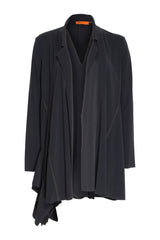 Side Drape Duster Jacket - Black Jersey 3310