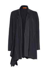 Side Drape Duster Jacket - Black Jersey 3310