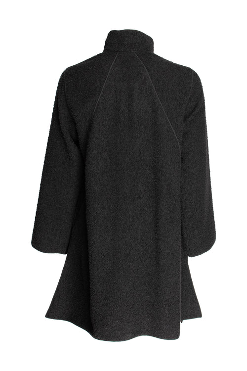 Uneven Hem Coat - Black 4658