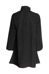 Uneven Hem Coat - Black 4658