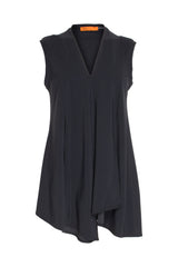 Folded Front Singlet - Black Jersey 3312