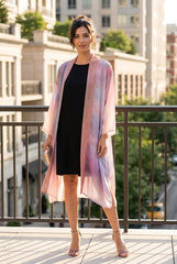 Blush Side Drape Long Duster 3390
