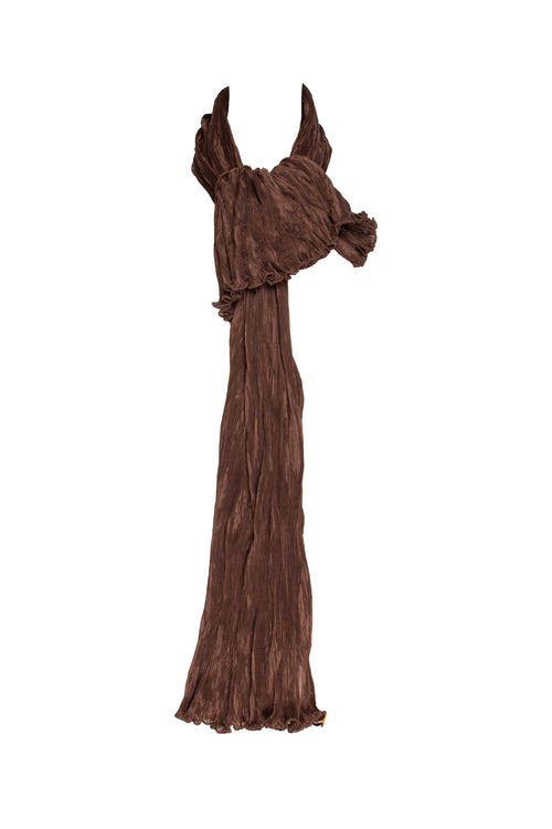 Chocolate Micro Pleat Scarf F030