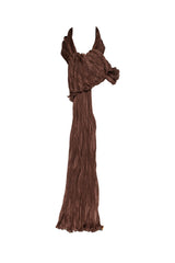 Chocolate Micro Pleat Scarf F030
